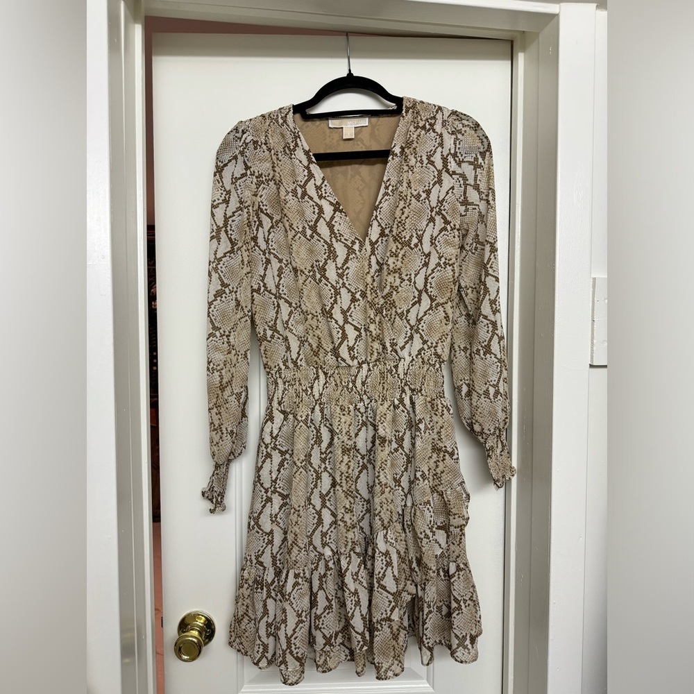 Michael Kors Snakeskin Print Mini Dress